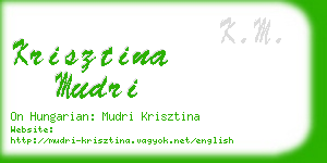 krisztina mudri business card